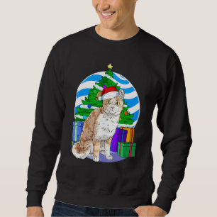 Cute American Curl Cat Santa Christmas Tree Decor Sweatshirt