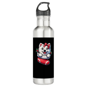 Cute American Eskimo Christmas Stocking Classic T- 710 Ml Water Bottle
