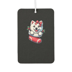 Cute American Eskimo Christmas Stocking Classic T- Car Air Freshener