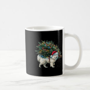 Cute American Eskimo Dog In A Christmas Tree For M Coffee Mug