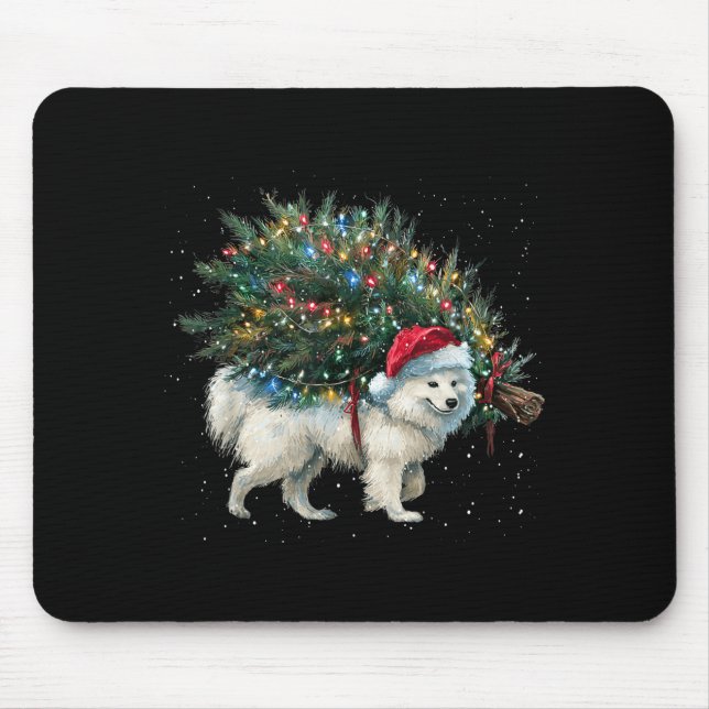 Cute American Eskimo Dog In A Christmas Tree For M Mouse Mat (Front)