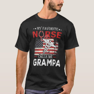Cute American Flag My Favorite Nurse Calls Me Gram T-Shirt