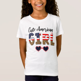 Cute American Girl 4th of July T-Shirt