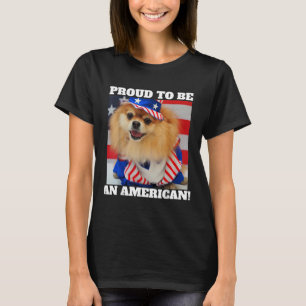 Cute American Patriotic Uncle Sam Pomeranian Dog 2 T-Shirt