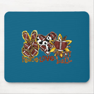 Cute American Peace Football Football Leopard Love Mouse Mat