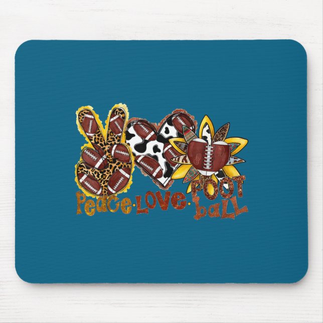 Cute American Peace Football Football Leopard Love Mouse Mat (Front)