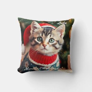 Cute American Shorthair Christmas Personalised Cushion