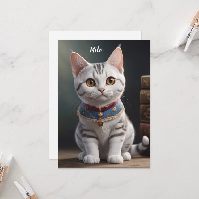 Cute American Shorthair Kitten with big Eyes (Front/Back In Situ)