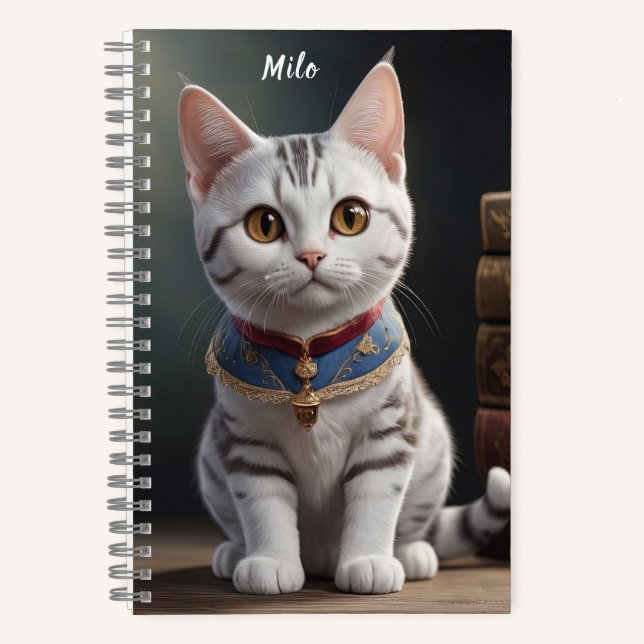 Cute American Shorthair Kitten with big Eyes Notebook (Front)