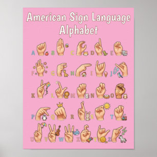 Cute American Sign Language Alphabet Chart