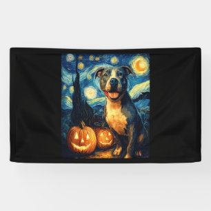 Cute American Staffordshire Terrier Dog Halloween  Banner