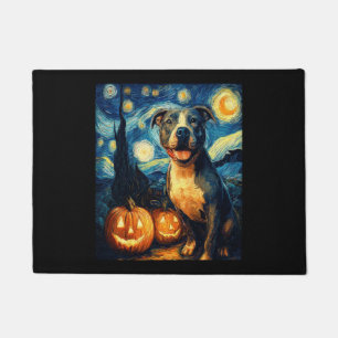 Cute American Staffordshire Terrier Dog Halloween Doormat