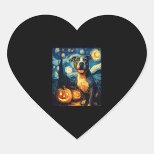 Cute American Staffordshire Terrier Dog Halloween  Heart Sticker