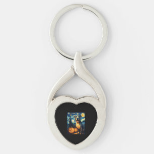 Cute American Staffordshire Terrier Dog Halloween Key Ring