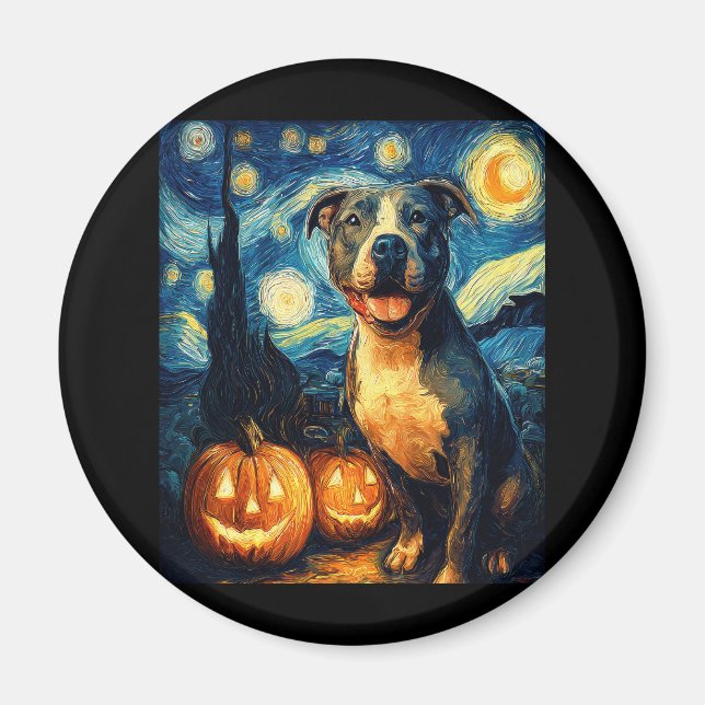 Cute American Staffordshire Terrier Dog Halloween  Magnet (Front)