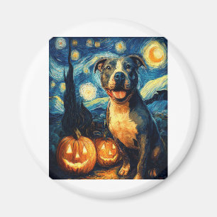 Cute American Staffordshire Terrier Dog Halloween Magnet