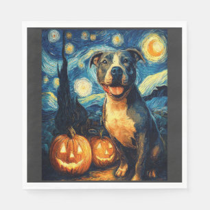 Cute American Staffordshire Terrier Dog Halloween Napkin