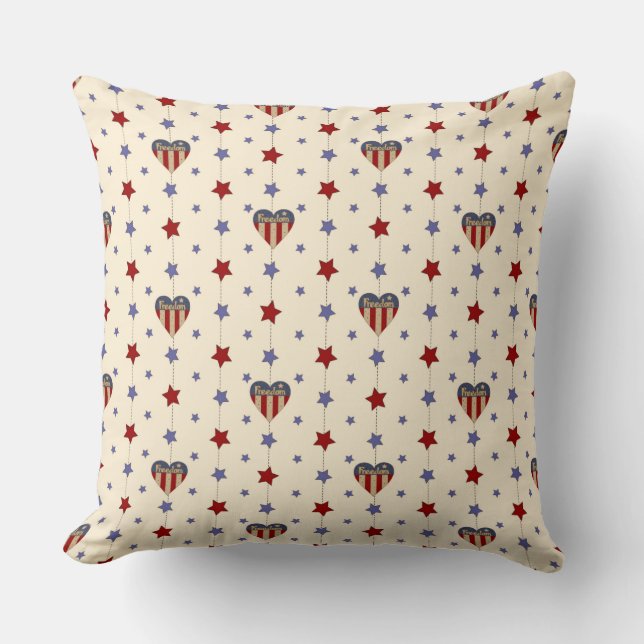 Cute Americana Throw Pillow (Front)