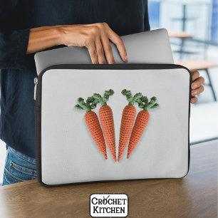 Cute Amigurumi Minimalist Crochet Carrots Hipster Laptop Sleeve