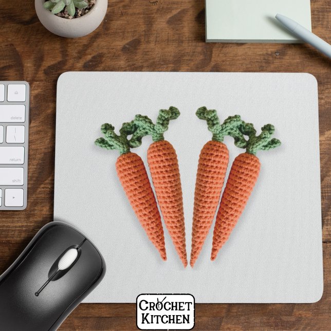 Cute Amigurumi Minimalist Crochet Carrots Hipster  Mouse Mat (Creator Uploaded)