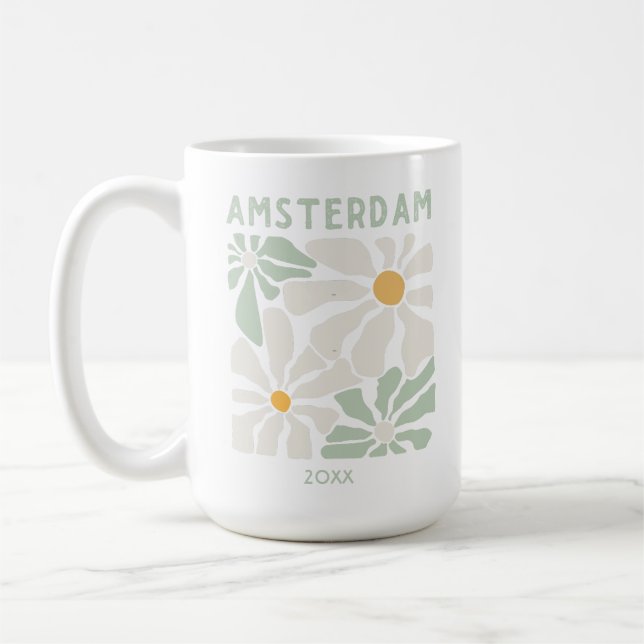 Cute Amsterdam Floral  Coffee Mug (Left)