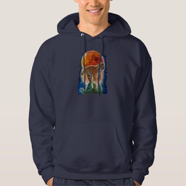 Cute Amur Tiger Cub Fantasy Art Wildlife Hoodie (Front)