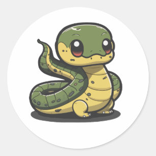cute anaconda sticker cartoon style