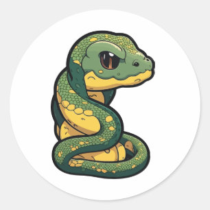 cute anaconda sticker cartoon style
