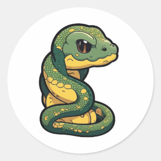 cute anaconda sticker cartoon style