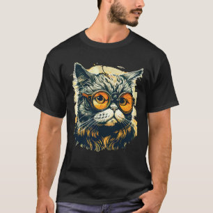 Cute Anamorphic Goggle Wearing Cat Unique Family T-Shirt