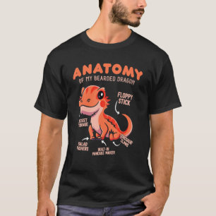 Cute Anatomy of a Bearded Dragon for Reptile T-Shirt