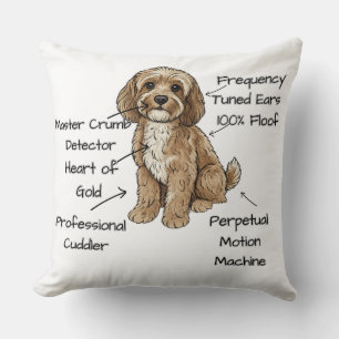Cute Anatomy of a Cockapoo Dog Lover Gift Cushion