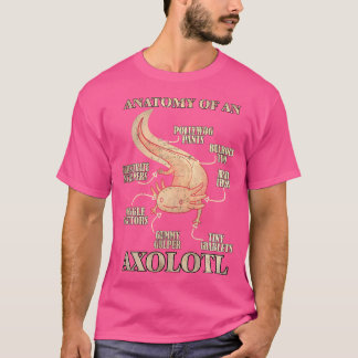 Cute Anatomy Of An Axolotl Funny Mexican Salamande T-Shirt
