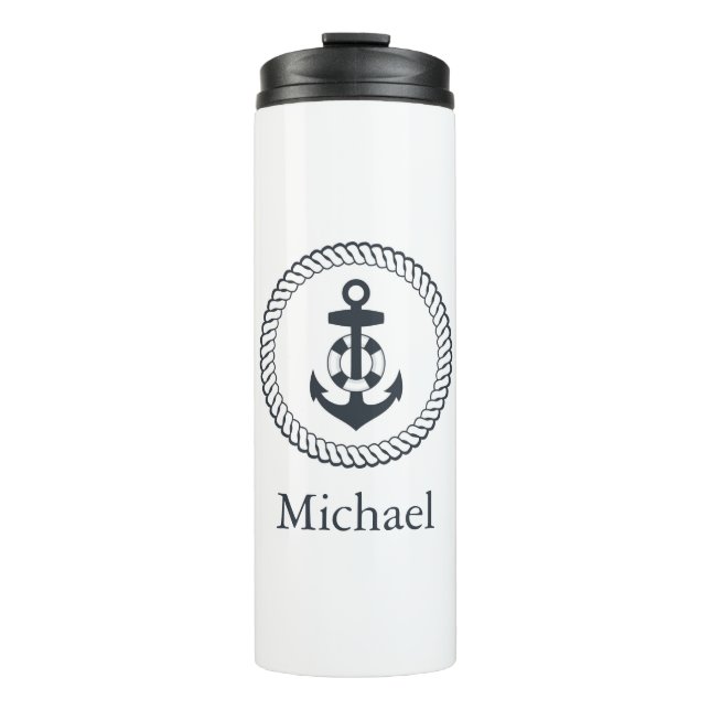 Cute Anchor | Add Your Name Thermal Tumbler (Front)