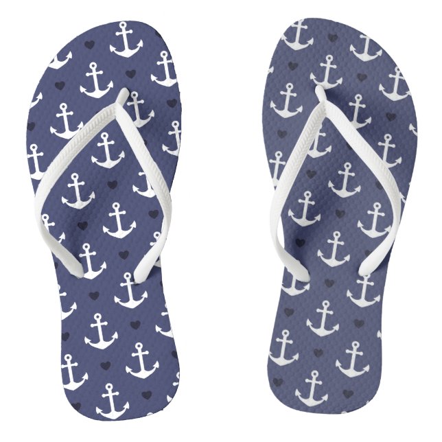 Cute Anchor Pattern Flip Flops (Footbed)