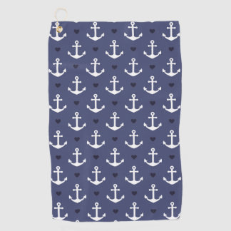 Cute Anchor Pattern Golf Towel