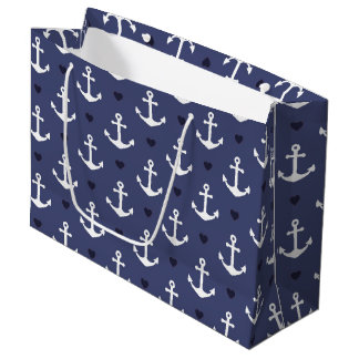 Cute Anchor Pattern Large Gift Bag
