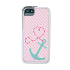 Cute Anchor with Heart Rope - Pink and Aqua