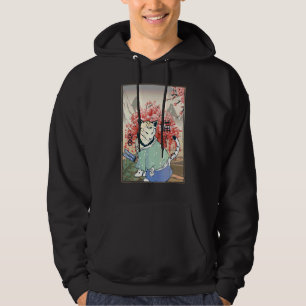 Cute Ancient Japanese Cat Artwork  Japanese Cherry Hoodie