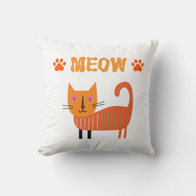 CUTE AND ADORABLE ABSTRACT CATS ON PILLOW (Front)