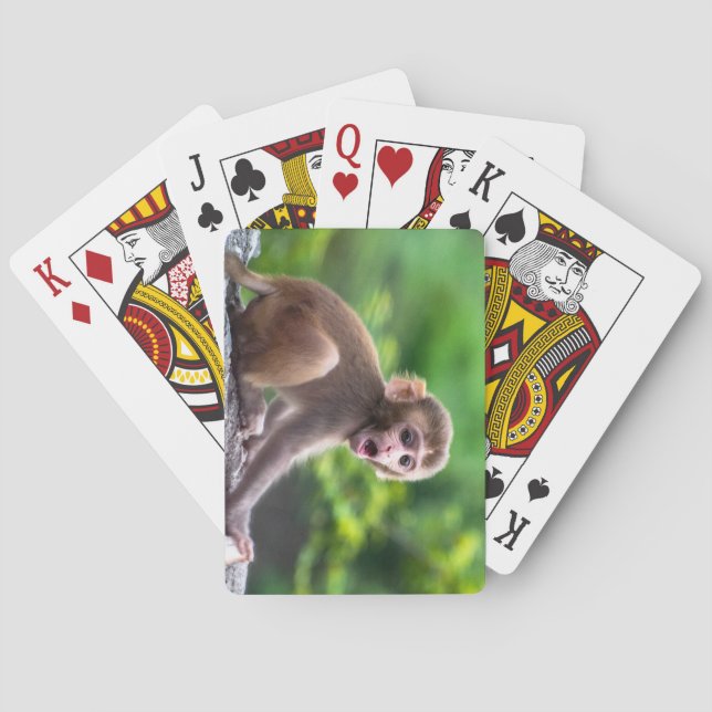 Cute and Adorable Baby Monkey Playing Cards (Back)