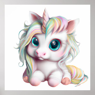 Cute and Adorable Baby Unicorn Poster