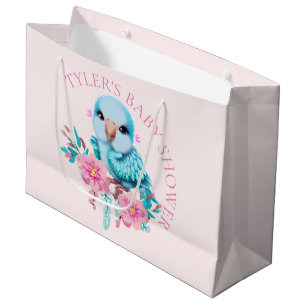 Cute and Adorable Blue Baby Parrot Large Gift Bag