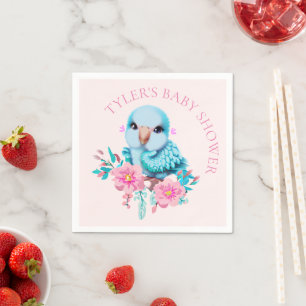 Cute and Adorable Blue Baby Parrot Napkin