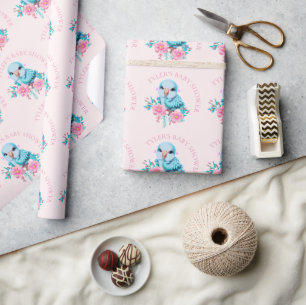 Cute and Adorable Blue Baby Parrot Wrapping Paper
