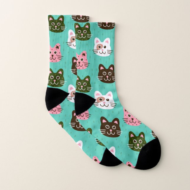 Cute and Adorable Cats Kittens Pattern | Socks (Pair)