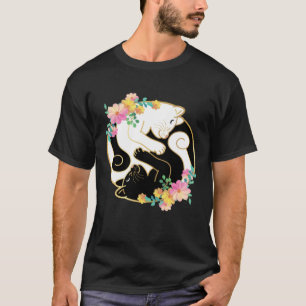 Cute and Adorable Chinese Yin and Yang Cats Funny  T-Shirt