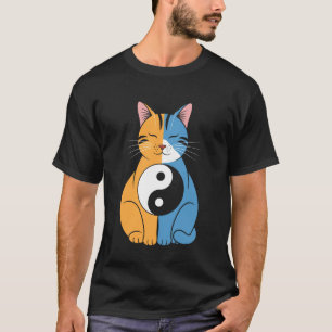 Cute and Adorable Chinese Yin and Yang Cats Funny  T-Shirt