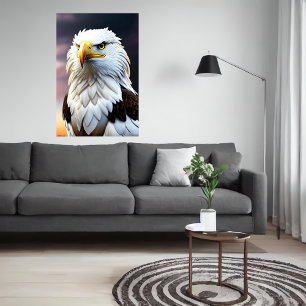 Cute and adorable eagle   AI Art Poster