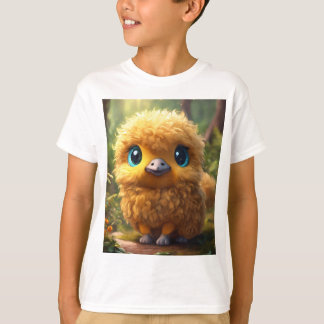 Cute and Adorable Fluffy Baby Rhea Printed Kids' T T-Shirt